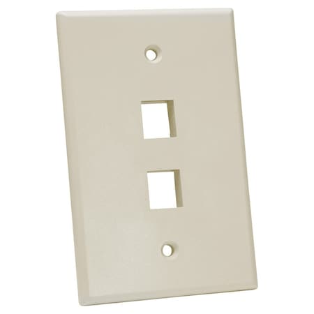 Quest Technology International Oversized Keystone Wall Plate, Single-Gang - 2 Port, Almond NFP-5029